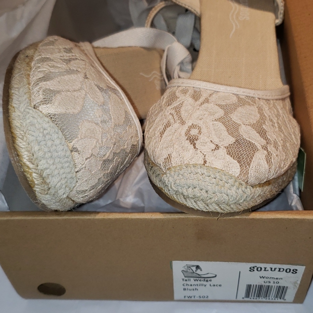 SOLUDOS New Wedge Lace Up Espadrille Sandal Women's 10 - Picture 9 of 11